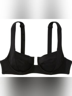 32B 32C 32D VS Swim Full Coverage Bikini Top Black Tropical